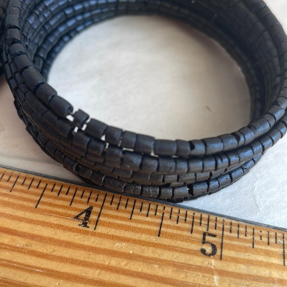 5 pcs Wood beads cuff bracelet snake holiday Christmas stuffing black - Picture 8 of 16